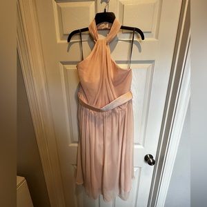 White by Vera Wang: cross neck blush pink dress NWOT